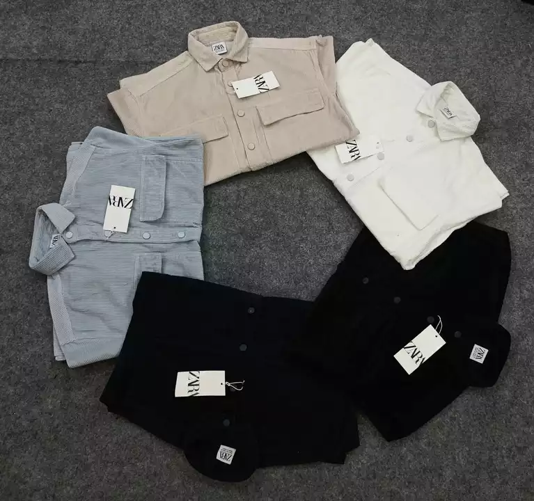 Post image Zara man original corduroy shirts now availableSizes m l XL xxl With all brand detailing and taggingsVery premium qualityReady for dispatchBest colour chartPrice 1300+ship