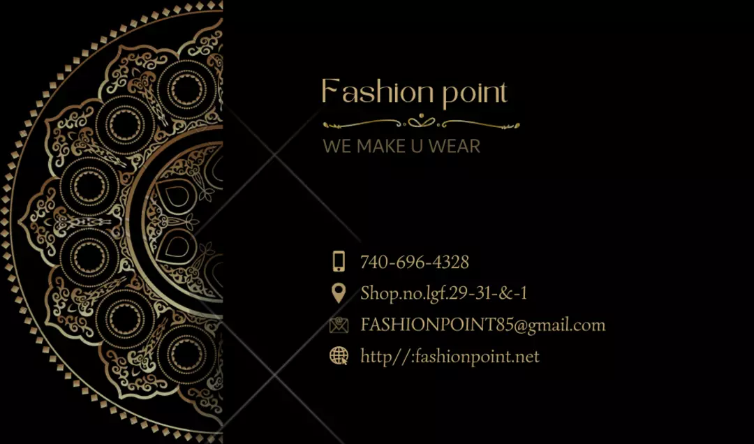Visiting card store images of Fashion point