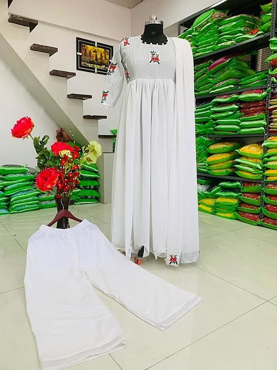 *NEW LAUNCHING GOWN WITH DUPATTA WITH PALAZZO SET* uploaded by Nasreen Creations  on 2/3/2021