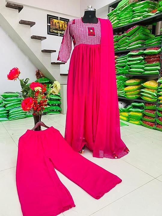 *NEW LAUNCHING GOWN WITH DUPATTA WITH PALAZZO SET* uploaded by business on 2/3/2021