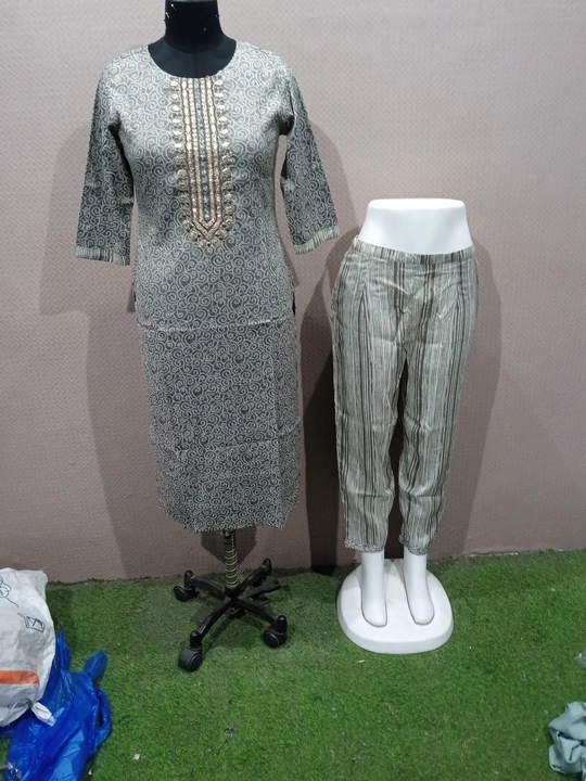 Capsule print (top+bottom) (with jari embodry work)  uploaded by Shree Yoganand textile pvt. Ltd on 12/20/2022