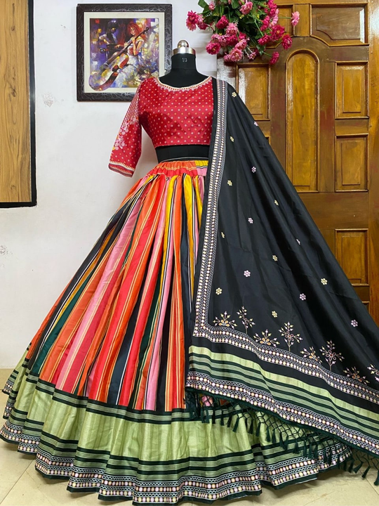 Post image LC 598

❤️PRESENTING NEW DESIGNER PRINTED LAHENGA CHOLI❤️
Featuring printed lehenga choli in heavy Butter silk . Quality is worth paying👌

# FABRIC DETAILS

# LEHENGA :  HEAVY BUTTER SILK WITH DIGITAL PRINT &amp;  * 3 MTR FLAIR  FULLY STITCH
# INNER : SILK
# CHOLI         :  SOFT BUTTER SILK   (1.20 MTR FABRIC)
# DUPATTA   :  HEAVY BUTTER SILK WITH FANCY HANGING LACE

# FREE SIZE FULLY STITCHED  LAHENGA WITH UN STITCH 1.20 MTR BLOUSE ; LAHENGA LENGTH IS 44 INCHES ; 

*RATE : 1450+$/-*