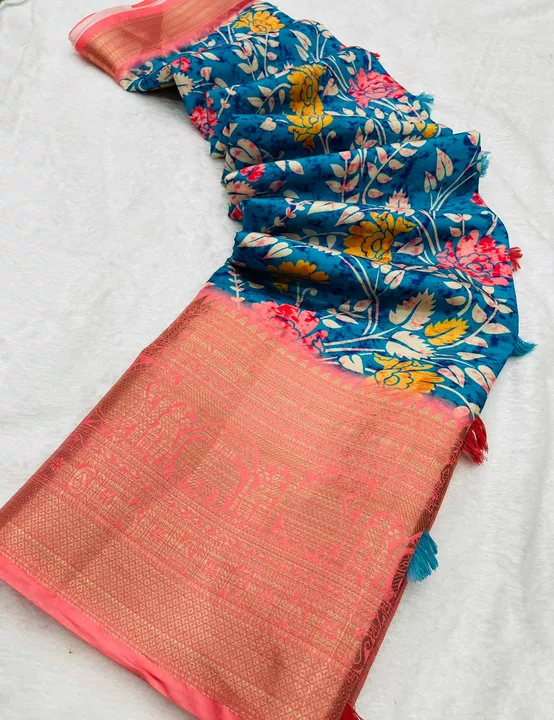 Banarasi silk kalamkari print saree uploaded by Suyukti fab on 12/20/2022