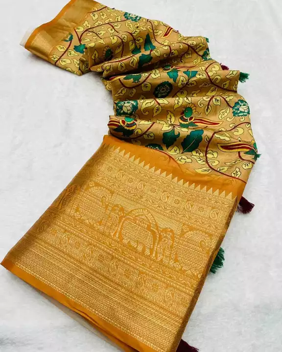 Banarasi silk kalamkari print saree uploaded by Suyukti fab on 12/20/2022