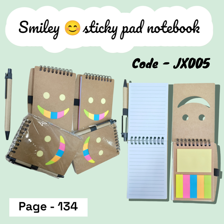Sticky pad notebook with smiley face & Pen. uploaded by Sha kantilal jayantilal on 12/20/2022