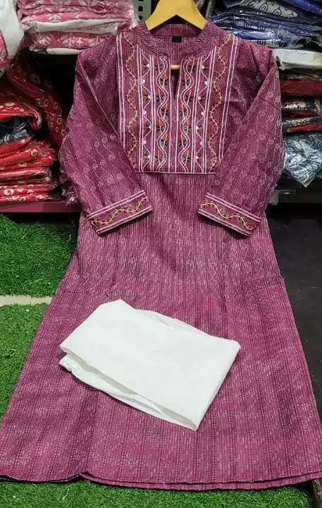 *Dobi embroidery yoge with best Quality*
Full Stock available.......

Fabric - COTTON 
Kurti with Pa uploaded by Rhyno Sports & Fitness on 12/20/2022