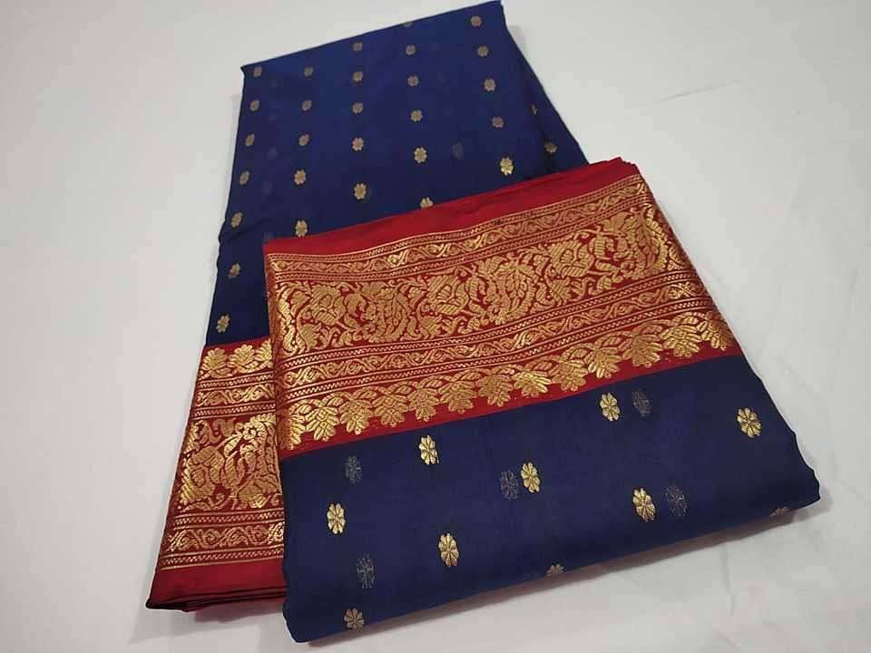 Chanderi handloom sarees kataan silk uploaded by Seema handloom chanderi saree on 2/3/2021