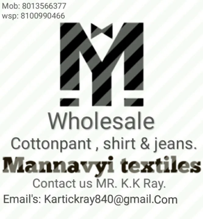 Visiting card store images of Mannayvi textiles