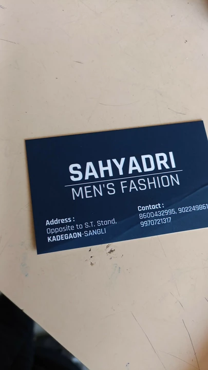 Visiting card store images of Sahyadri Men's Fashion