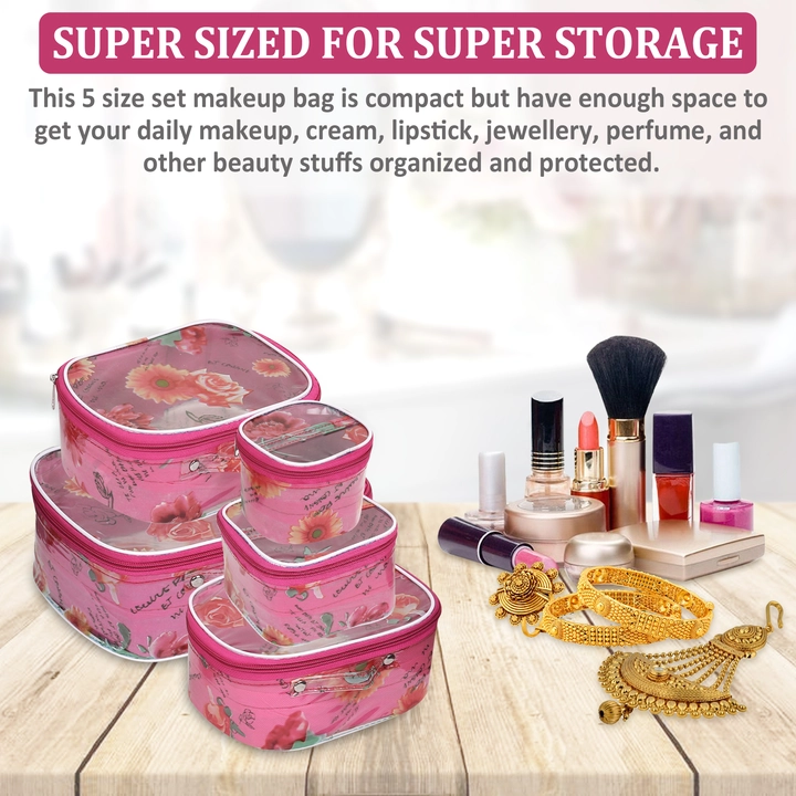 Rasafa Pack of 5 Fashionable Supreme quality Cosmetic Box, Makeup Kit, Makeup Organizer, Bridal Orga uploaded by Rasafa Export Pvt. ltd on 12/21/2022