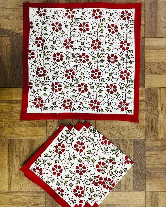 Traditional Hand Block Printed Pure Cotton Nepkins Set for 6 Seater 
 uploaded by business on 2/4/2021
