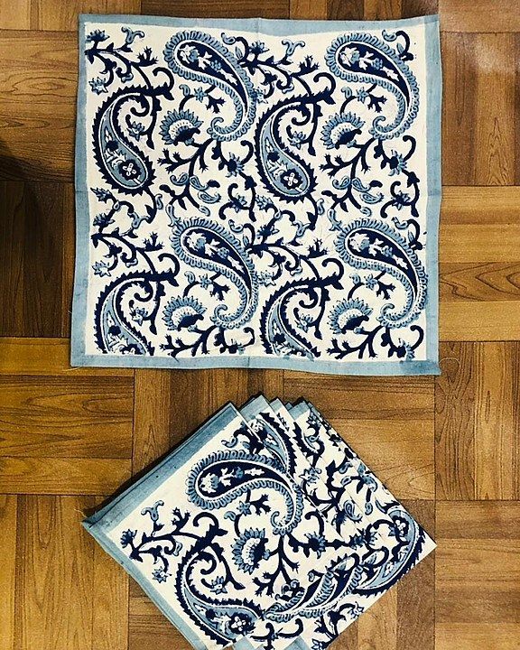 Traditional Hand Block Printed Pure Cotton Nepkins Set for 6 Seater 
 uploaded by Vastra finery on 2/4/2021