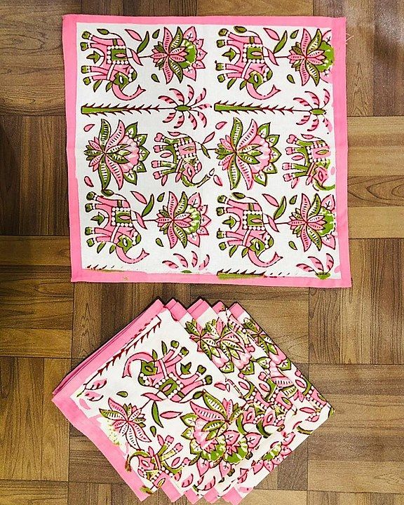 Traditional Hand Block Printed Pure Cotton Nepkins Set for 6 Seater 
 uploaded by Vastra finery on 2/4/2021