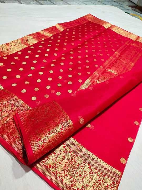 Chanderi handloom sarees kataan silk uploaded by Seema handloom chanderi saree on 2/4/2021