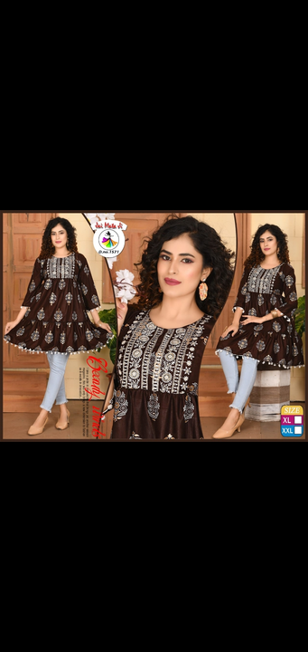 Fancy Work Short Kurtis xl xxl 235/- uploaded by Radha Creation , Maira sales for Readymade items on 12/22/2022