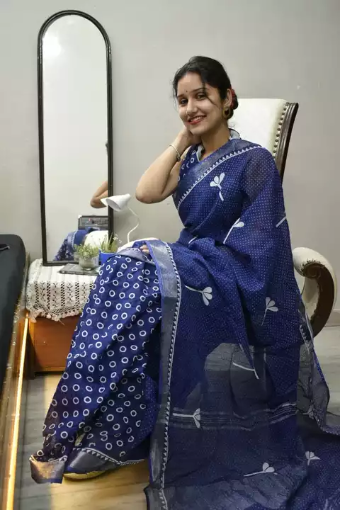 Linen saree uploaded by Bagru Hand Block Print Jaipur on 12/22/2022
