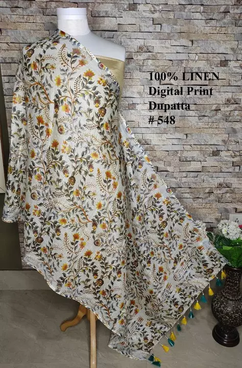 Linen Printed dupatta  uploaded by Indiano Creation on 12/22/2022