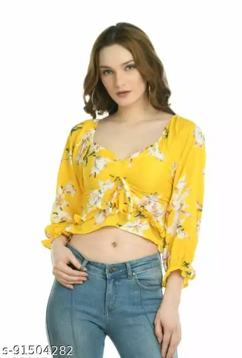 Print top yellow  uploaded by Chaudhary fashion on 12/22/2022