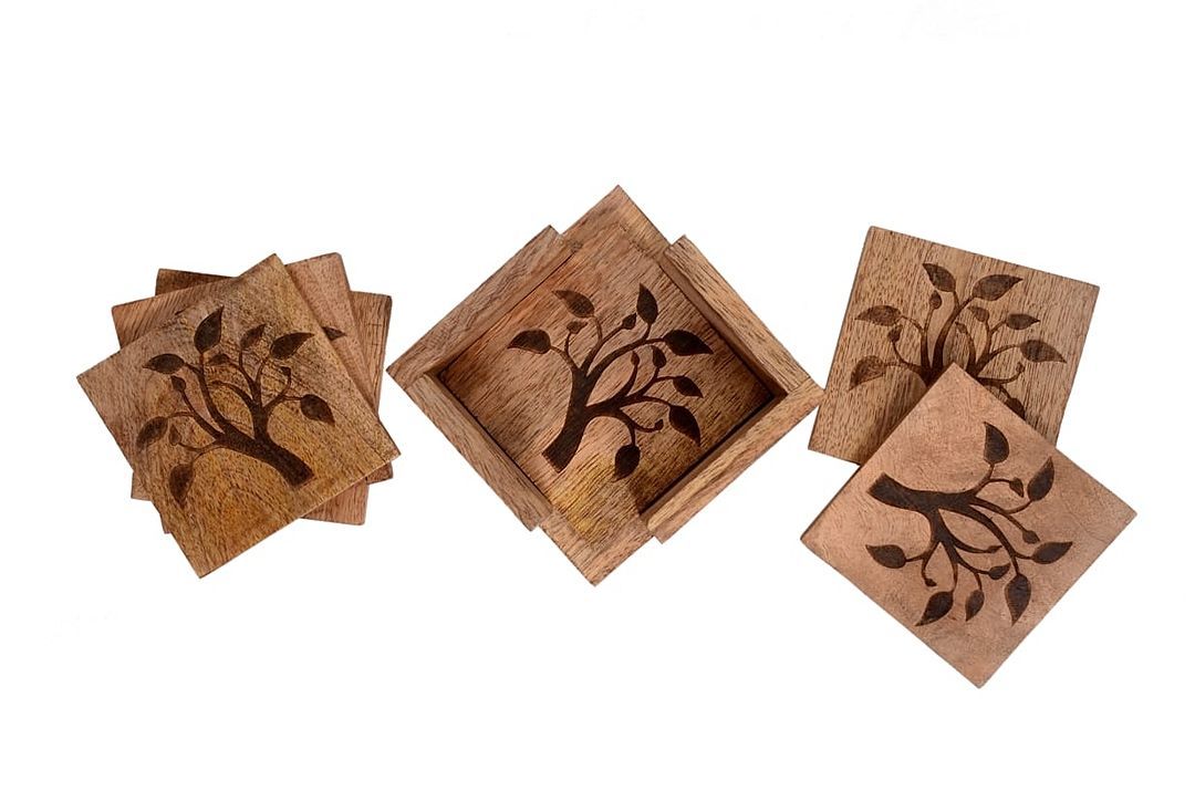 Real handmade-Wooden cup coasters uploaded by business on 2/4/2021