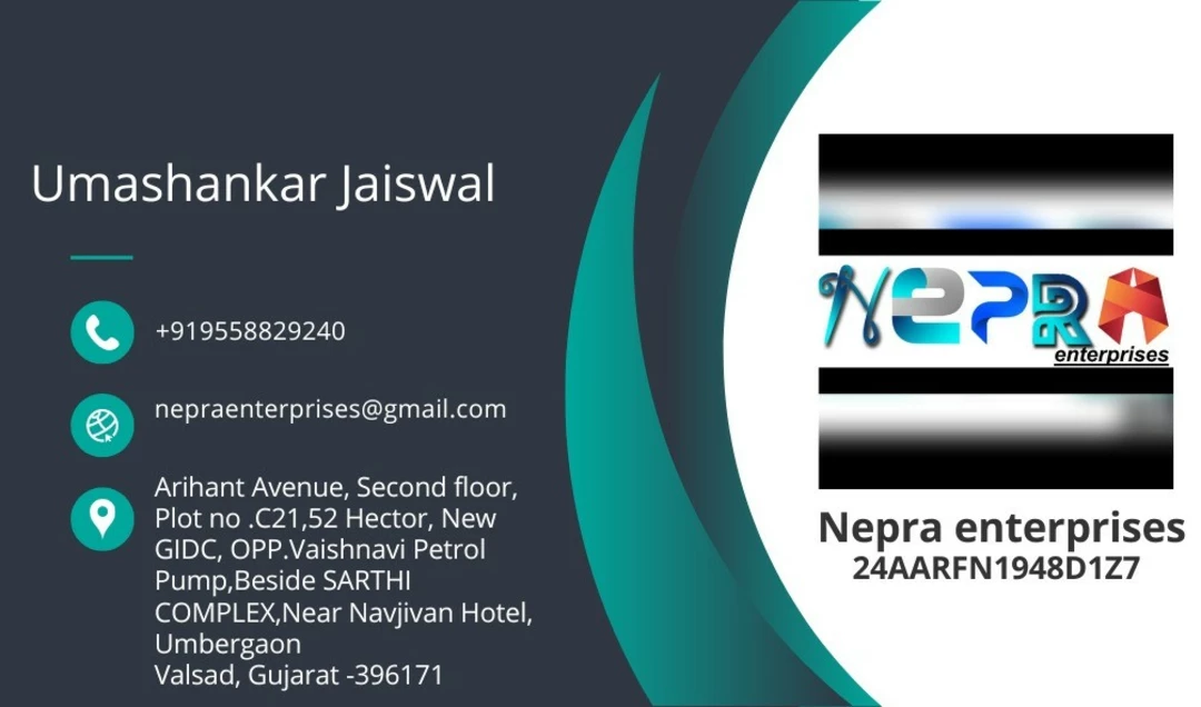 Visiting card store images of Nepra Enterprises