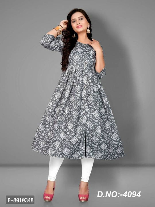 Cotton printed Anarkali kurti  uploaded by Kt collection on 12/23/2022