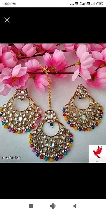 Maangtika with Earrings uploaded by Vrinda collection on 2/4/2021