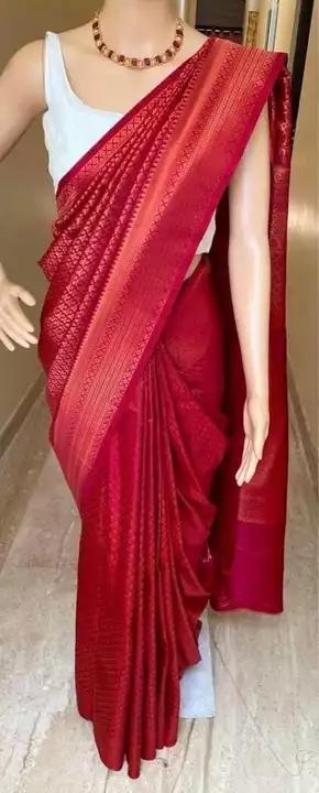 copper zari brocade softysilk saree… Whats app me to join our group uploaded by business on 12/23/2022