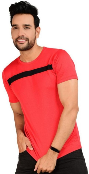 Red colour half sleeve Polyester Tshirt  uploaded by Sneh Traders on 12/23/2022