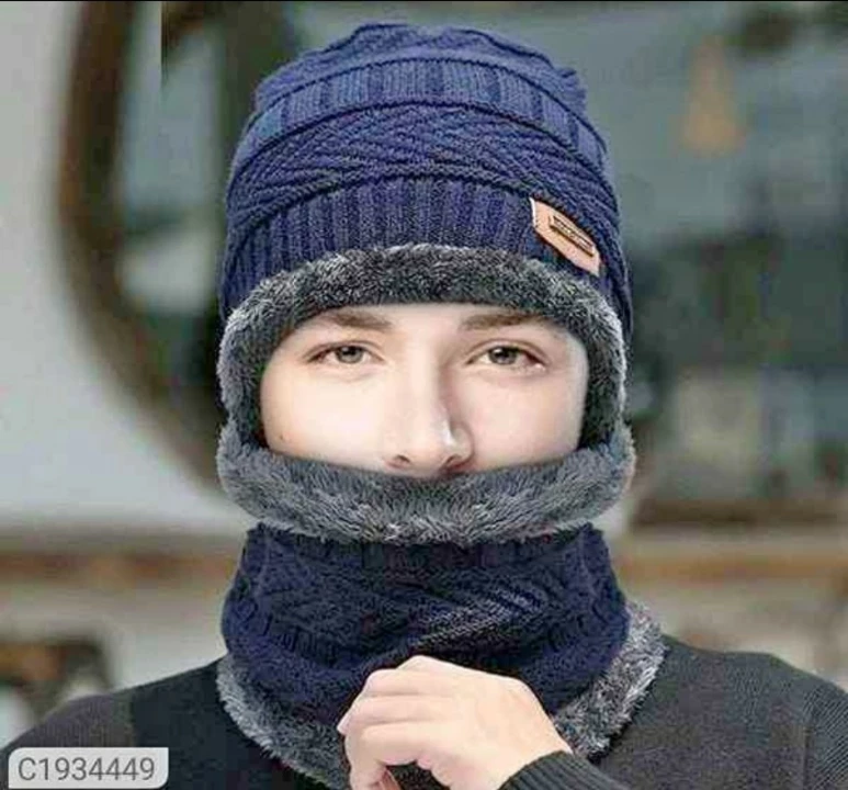 Winter Knit Beanie Woolen Cap Hat and Neck Warmer Scarf Set for Men & Women uploaded by Ocean Enterprises on 12/23/2022