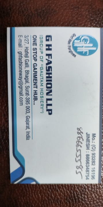 Visiting card store images of Ghf surat