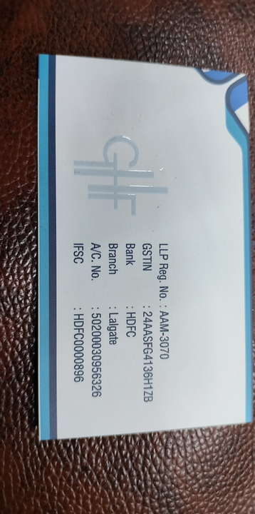 Visiting card store images of Ghf surat