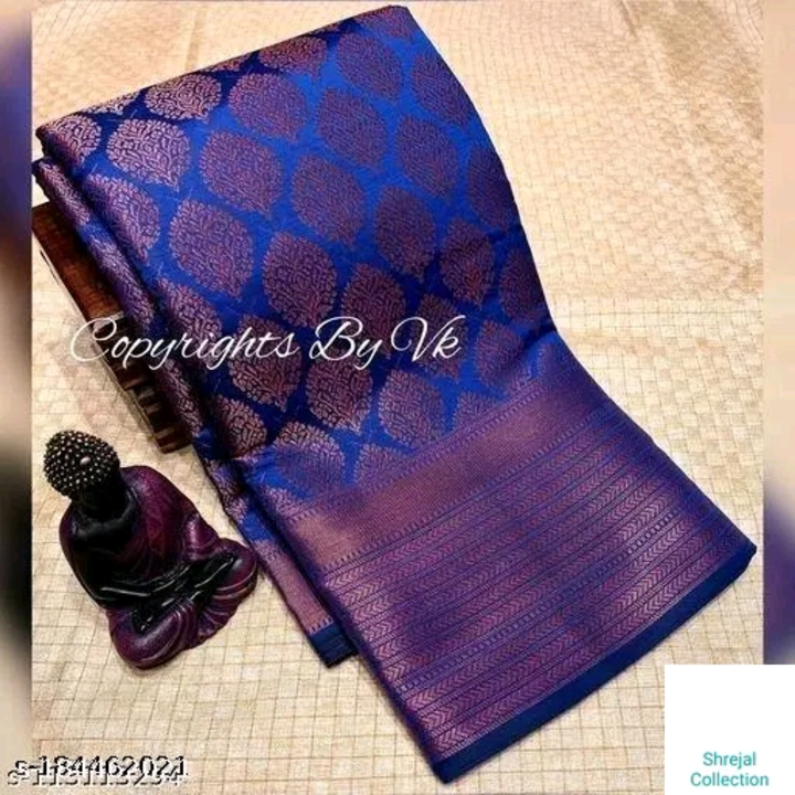 
Name: Soft coppar tanchui aiswarya banarsi silk sare uploaded by business on 12/23/2022