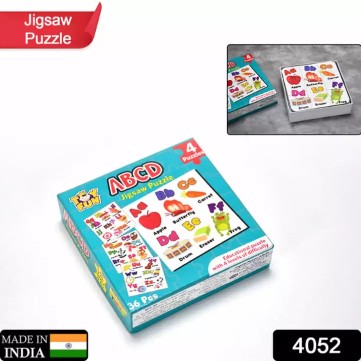 4052 Learning Abcd JigaSaw Toy Puzzle For Children (4 Puzzles Pack) uploaded by DeoDap on 12/24/2022