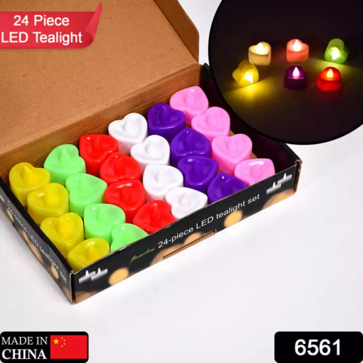 6561 HEART LED FESTIVAL TEALIGHT WITH BATTRY OPRATE ( 24PCS ) uploaded by DeoDap on 12/24/2022