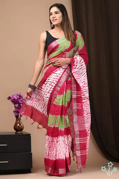 Linen saree  uploaded by business on 12/24/2022