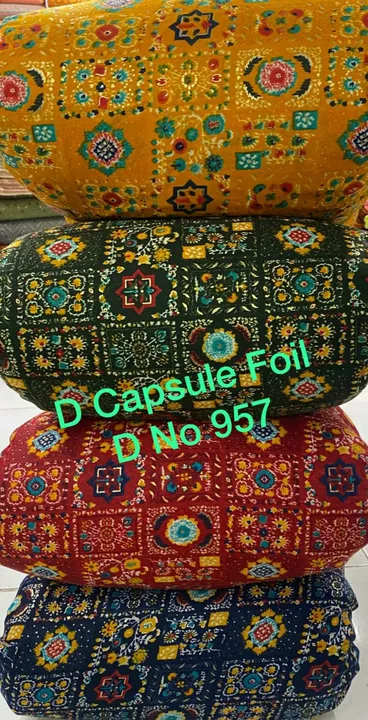 Cotton D capsule foil print fabric uploaded by Swastik creation on 5/29/2024