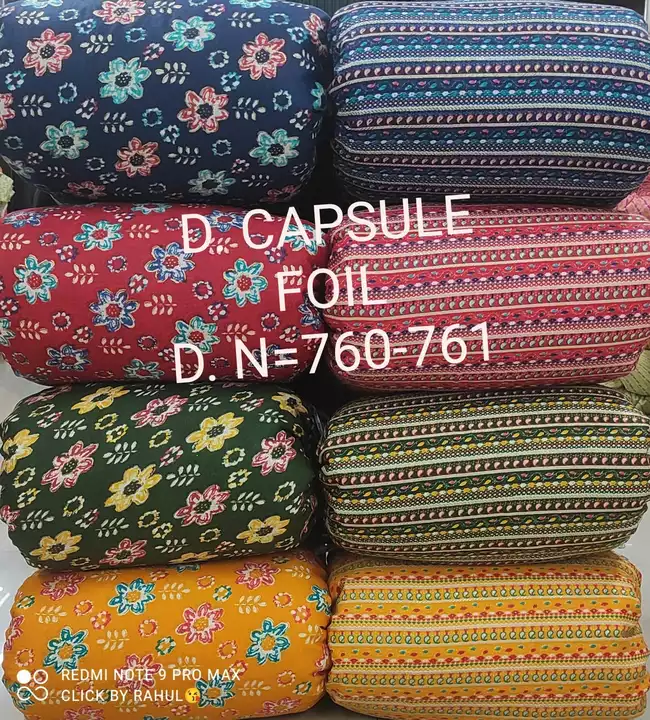 Cotton D capsule foil print fabric uploaded by Swastik creation on 12/24/2022