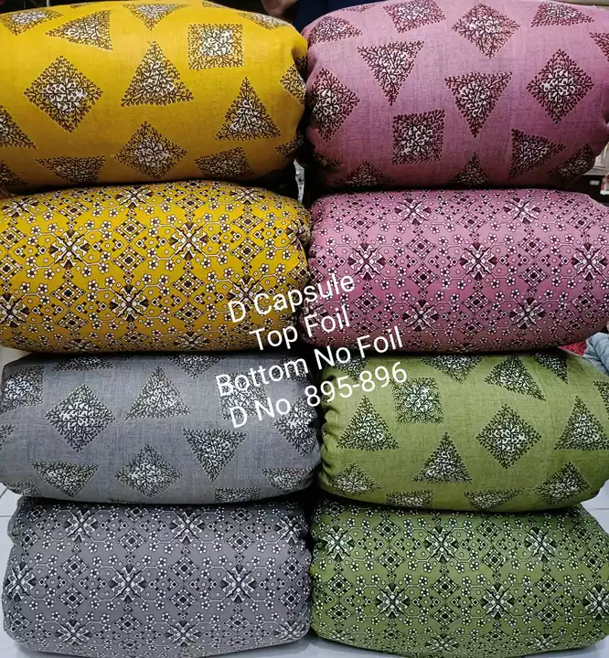 Cotton D capsule foil print fabric uploaded by Swastik creation on 6/2/2024