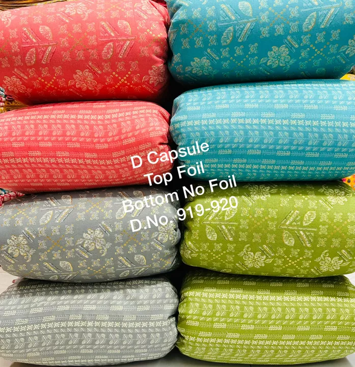 Cotton D capsule foil print fabric uploaded by Swastik creation on 12/24/2022