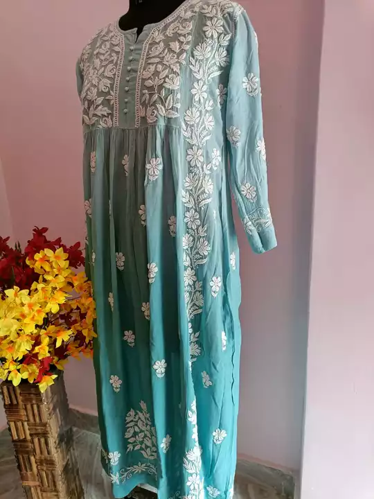 Maslin cotton fabric kurti  uploaded by Sani Chikan manufacturer & Wholesaler on 12/24/2022