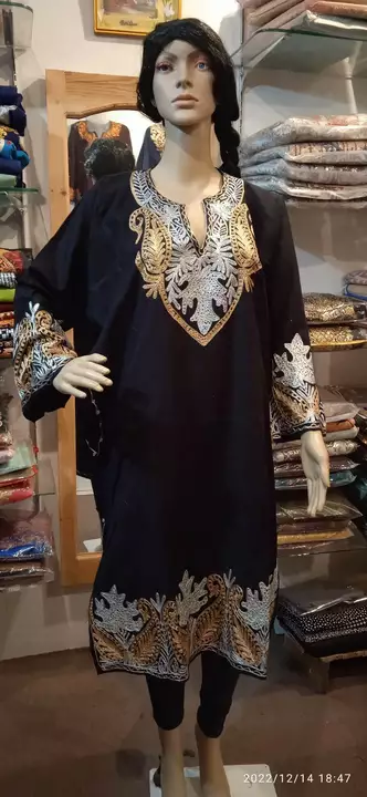 Women's kashmiri Feran with Zari Tilla thread embroidery available for sale. uploaded by Sukanya Fashions  on 12/24/2022
