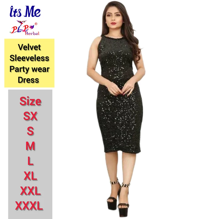 Party wear velvet sleeveless  short dress uploaded by PLP Fashion on 12/24/2022