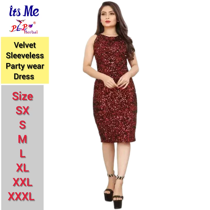 Party wear velvet sleeveless  short dress uploaded by It's Me on 5/18/2024