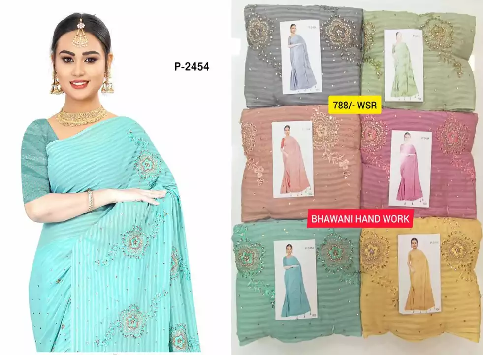 Post image Wholesale rate saree full set  available saree surat manufacturing saree by hansiya fashion