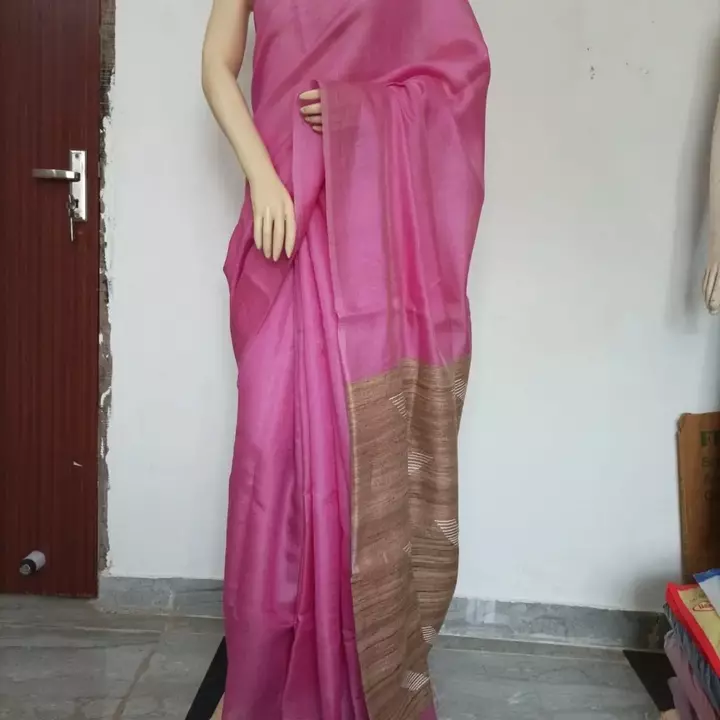 Post image Hand woven pure Tasar silk saree with blouse piece. Call or Whatsapp on 7903221569 or 7004463141