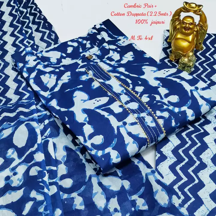 M to 4xl

100 % Jaipuri Cambric Pair with Cotton Duppata ( 2.25 Mtr ) uploaded by ISHAAN TEXTILES on 12/24/2022