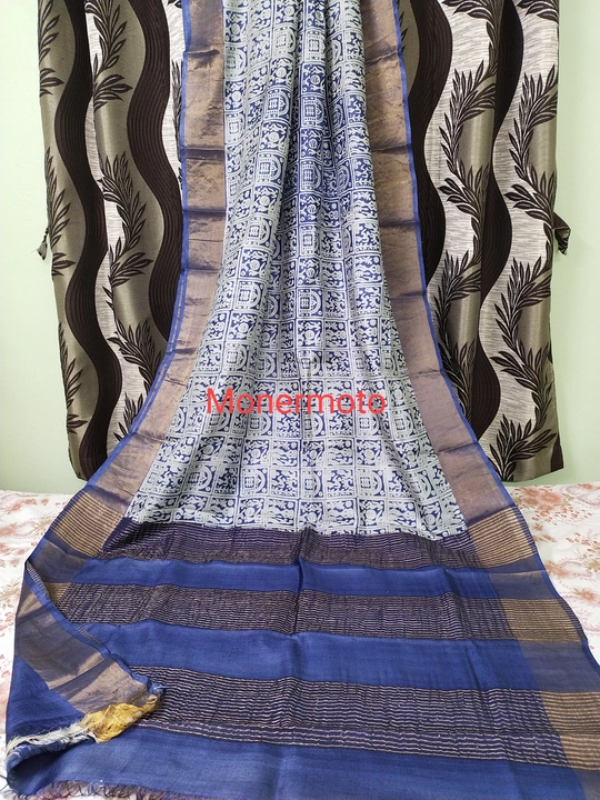 Zari border tussre saree uploaded by business on 12/24/2022