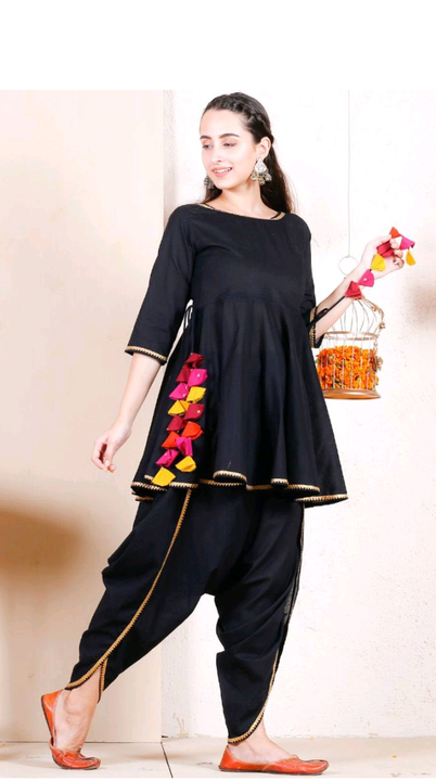 Cottan black top & dhoti set uploaded by business on 12/25/2022