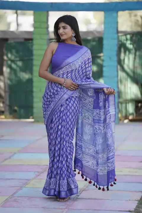 Cotton Linen Sarees  uploaded by Deepali handicrafts on 12/25/2022
