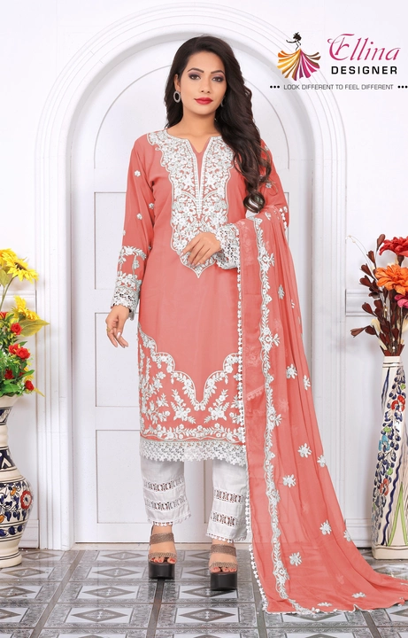 Post image Pakistani ready made Georgette 3 pcs kurti, we r manufacturer of this product and wnt traders and resellers, ask for best rate.